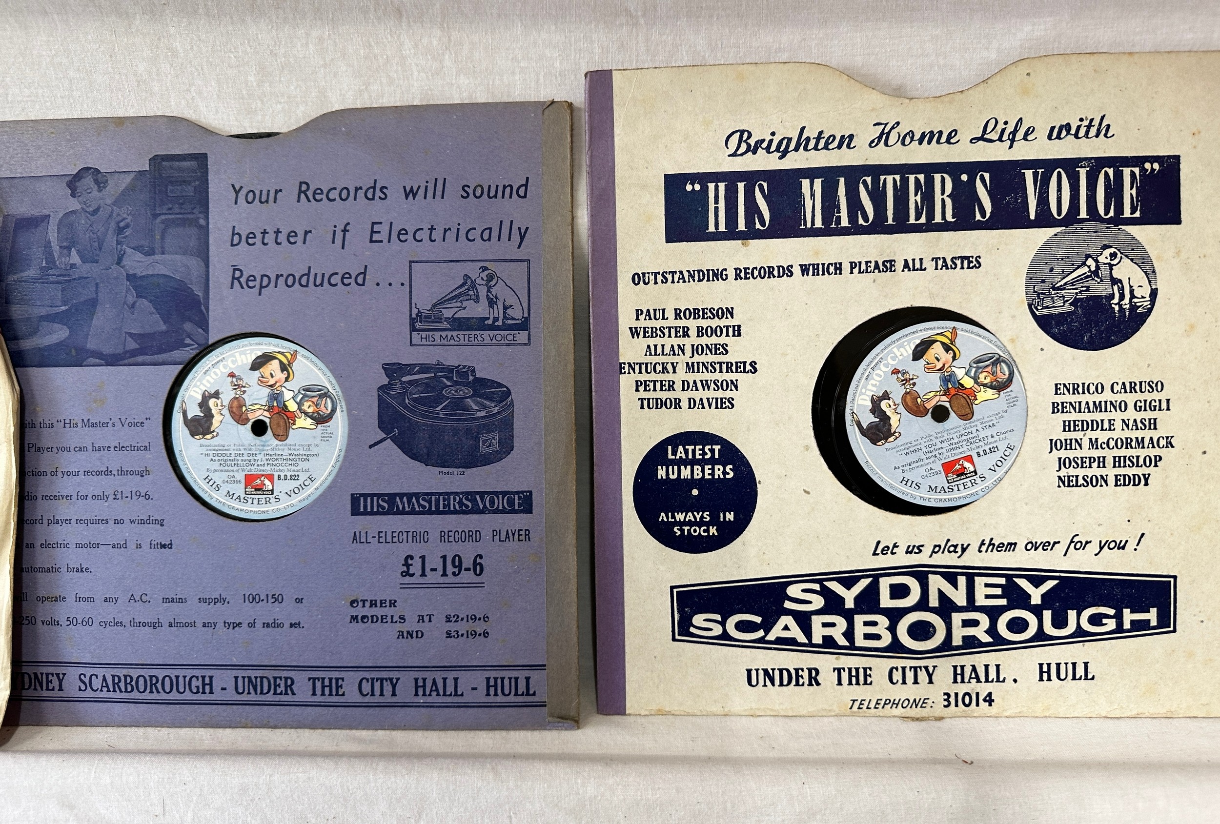 A collection of Disney 'His Master's Voice' records to include 3x Snow White, 3x Pinocchio and one - Image 5 of 5