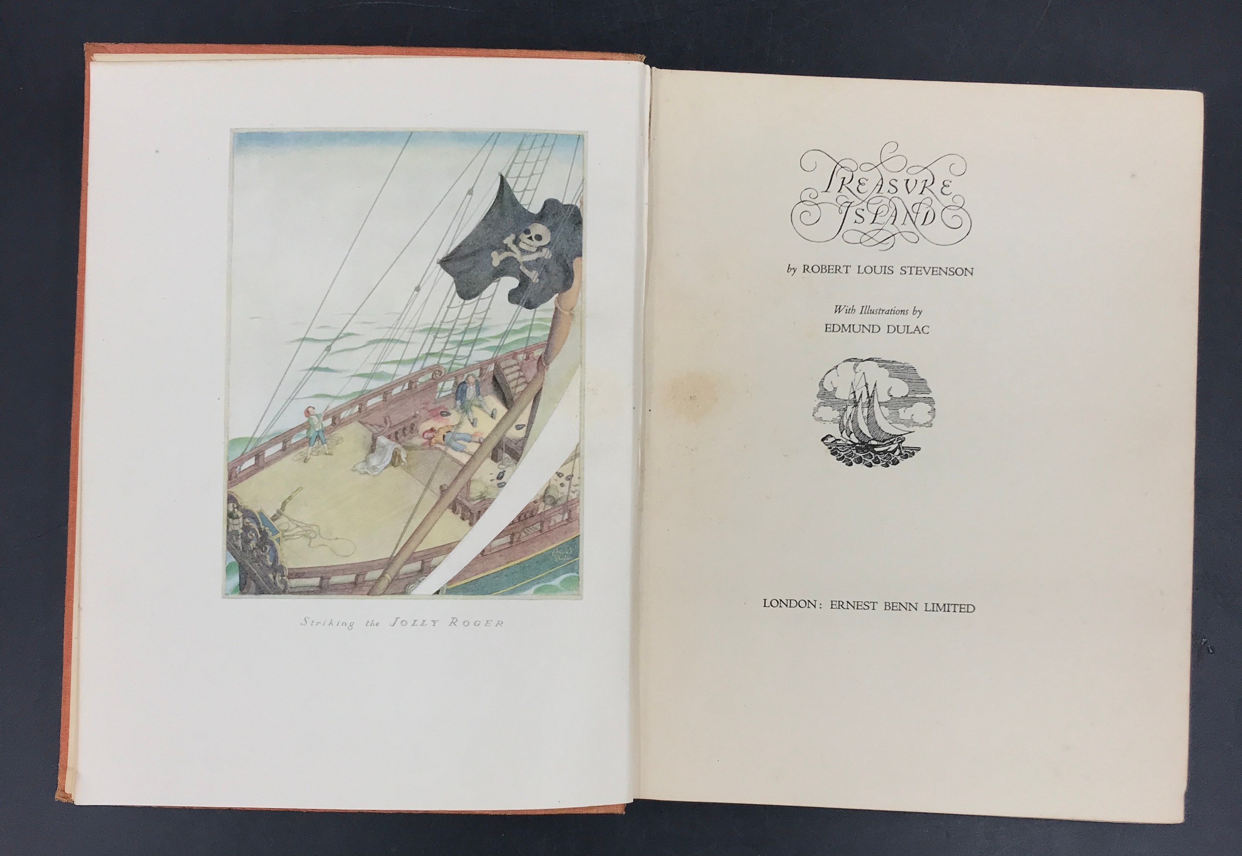 Robert Louis Stevenson-Treasure Island with twelve colour illustrations by Edmund Dulac, first - Image 6 of 7