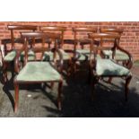 A set of six Regency mahogany dining chairs 4+2 with quality carving legs.