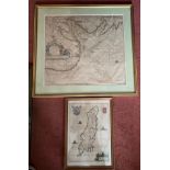 Two maps, one the English coast off Norfolk and Suffolk by Joannes Van Keulen, circa 1680 and
