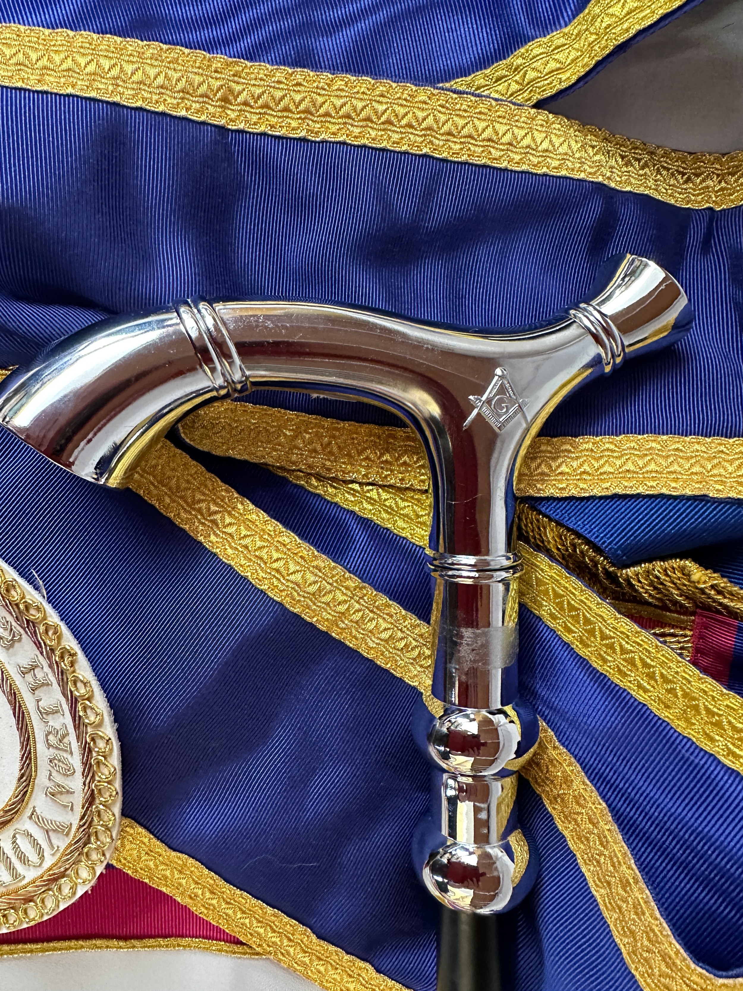 Quantity of masonic regalia to include medals, medallions, aprons, badges, sachets and walking - Image 5 of 7