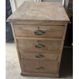 A pine chest of 4 drawers. 80 h x 65 d x 53cm w.