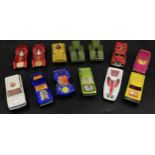 A collection of Matchbox Rola-Matic cars to include 2x S.P. Gun, 2x Turbo Fury, Clipper, hot rocker,