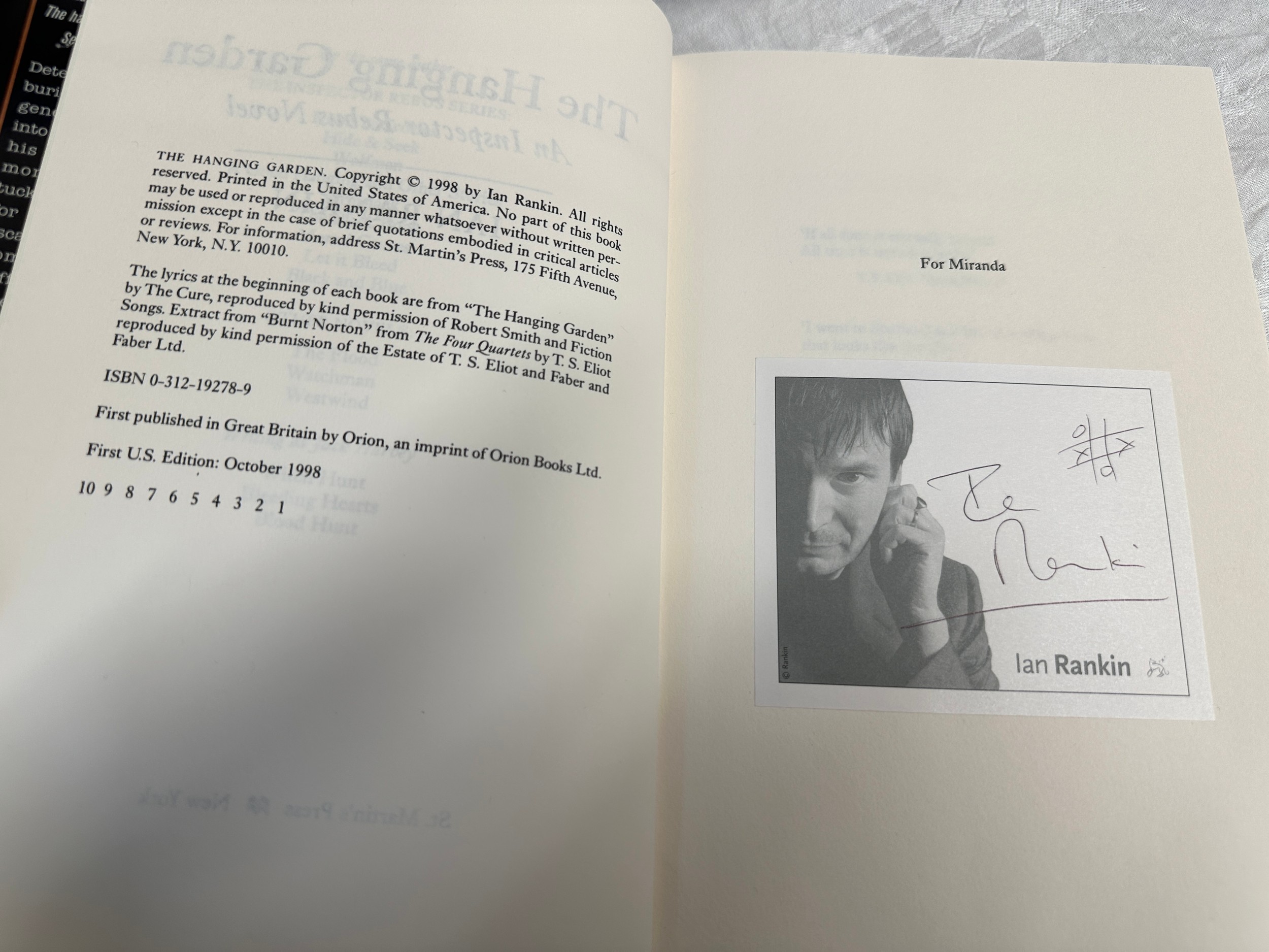 Ian Rankin, 12 First Editions, to include a signed 'The Naming Of The Dead', 'Even Dogs In The - Image 4 of 7