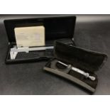 A boxed vernier caliper by Kalibr made in Russia along with a cased Moore & Wright micrometer No.