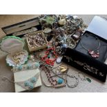 A quantity of vintage and contemporary costume jewellery to include paste earrings, Monet necklace