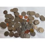 A large quantity of world coinage to include Barbados 1 dollars, Greek coins, Italian, Canadian,