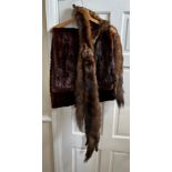 A fur Stole by Artic furs London approx. 200l x 48cm w with initials to lining together with