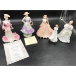 A collection of lady figurines to include Coalport 'Lady Caroline at the summer garden party' no.