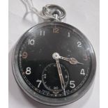 A WW2 Military Pocket Watch, stamped to back ^ G.S.T.P. 103870.