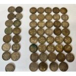 A quantity of threepence pieces, mostly pre 1920's including an 1899. 76gm total.