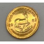 A 1982 one tenth krugerrand.