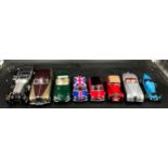 Eight Franklin Mint Precision Models comprising: 1955 Bentley S, 1925 Rolls-Royce Silver Ghost (