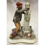 A Capodimonte Figure of a Drunk, Giving J. Brahms a Drink. Signed by Artist Giglid.