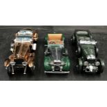Three Franklin Mint Precision Models to include: 1938 Alvis 4.3 litre (1989), 1929 Bentley and