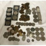 A Collection of G.B Coins, including a small bag of fourpences (33gms), a small amount of pre 1947