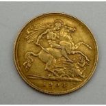 An Edward VII 1904 half gold sovereign. 4gm.