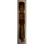 An Asian wooden wall mounted figure of a female. 150cm h.
