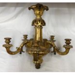 A Gilded carved wooden 5 branch central light fitting 57cm h x 61cm w.