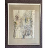 A watercolour and 'Drawing for a Gothic Composition' by Lilian M. Harrison of Davenport Ave, Hessle.