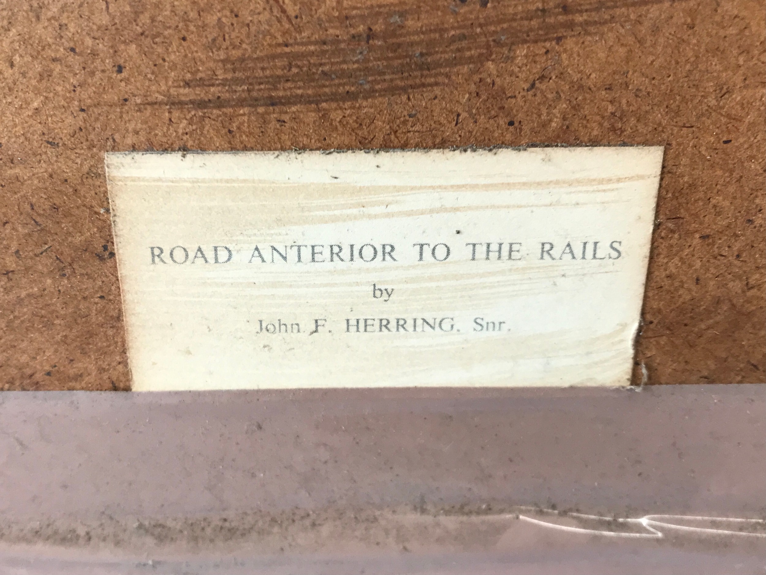 A large gilt framed print by John F. Herring snr, 'Road Anterior to the Rails' 60 x 90cm. - Image 6 of 6