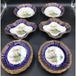 A Wedgwood and imperial porcelain part dessert service to include 12x plates 22cm d, 2x bowls 24.5cm