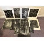 Eleven photographs by R.F. Perkin depicting Lincoln Cathedral interiors, largest 51 x 40.