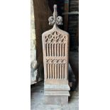 A very well carved 19thC oak pew end ex Beverley Minster 143h x 43w x 18cm d.