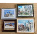 Four original water colour paintings depicting Beverley scenes. The artist is a Solicitor/