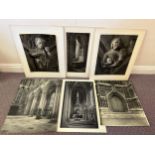 Six photographs by R.F Perkin of mainly interiors of Beverley Minster. Largest 50 x 40.5cm.