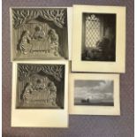 Four photographs by R.F Perkin, 2 of Rise Church interior to include Reredos, Black Mill Beverley