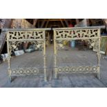 Two brass alter rail ends ex Beverley Minster (missing one section) total length 161cm x 88cm and