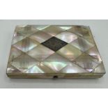 Victorian mother of pearl visiting card case 11 x 7.5cm