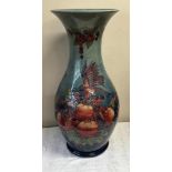 A large Moorcroft Pottery baluster vase designed by Sally Tuffin, decorated in the Finch design with