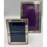 Two silver photograph frames, Birmingham 1931 and London 1993. Largest 16 x 10.5cm.