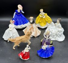 Royal Doulton figurines to include Mary HN3375, The Last Waltz HN2315, My Love HN2339, Heather