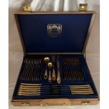 A cased set of gold plated Solingen cutlery.