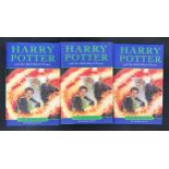 Harry Potter and the Half-Blood Prince first edition, three copies all with misprint on page 99 that