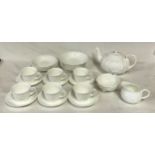 Wedgwood Countryware Leaf Moulded Tea Service, six place setting to include cups, saucers, milk jug,