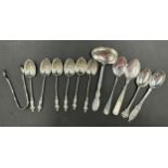 Hallmarked silver to include a set of six Apostle spoons Sheffield 1902 maker James Deakin,