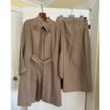 An early 20thC skirt and coat suit, skirt waist approx. 35cm x 86cm l, coat approx. 45cm underarm to
