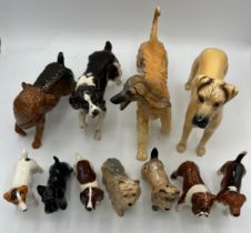 Eleven various Beswick dogs, to include CH Ruler of Ouborough 17cm h, Bosun English Bulldog, etc.