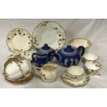 A collection of ceramics to include Wedgwood Jasperware teapot, milk jug and sugar bowl with
