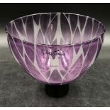 A Gillies Jones Rosedale Art Glass bowl in purple and clear glass signed, 12cm h x 14.5cm diameter.