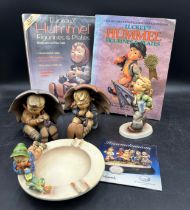 Goebel figurines "Umbrella Girl and Boy" measuring approx 14cm h, "Is it raining?" measures approx