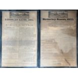 Two framed advertising posters for Beverley Races 1831 and 1833. 36cm x 25cm.