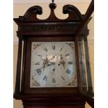 An 8 day mahogany cased longcase clock with subsidiary dials for date and seconds with repeater