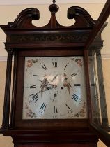 An 8 day mahogany cased longcase clock with subsidiary dials for date and seconds with repeater