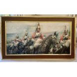 Eric Mason 1921-1986, large oil on canvas of Household Cavalry Mounted Regiment Horse Guards.