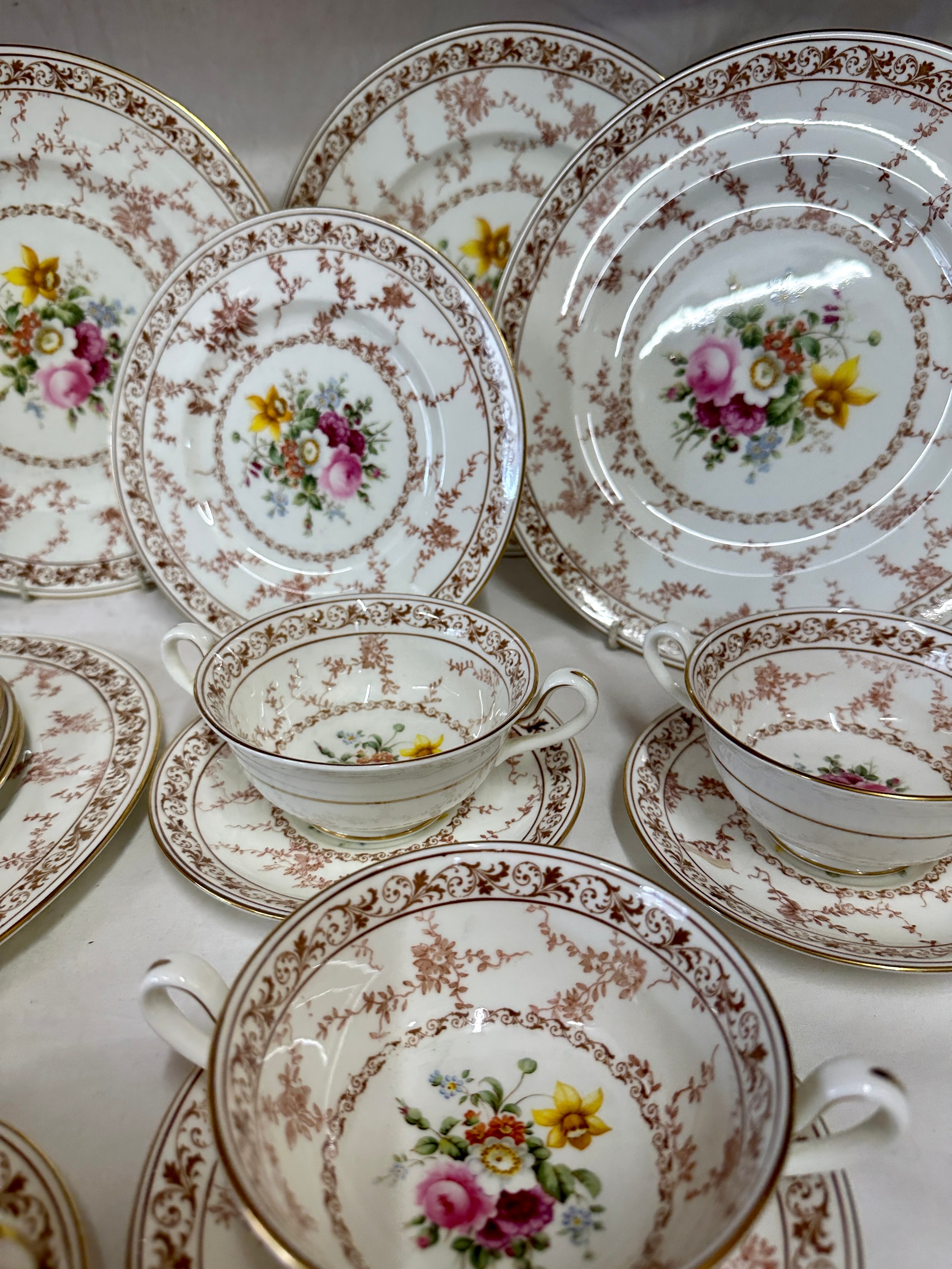 Cauldon 'Floral Rhapsody', part bone china dinner service comprising: 6 x dinner plates 27.5cm, 5 - Image 3 of 5